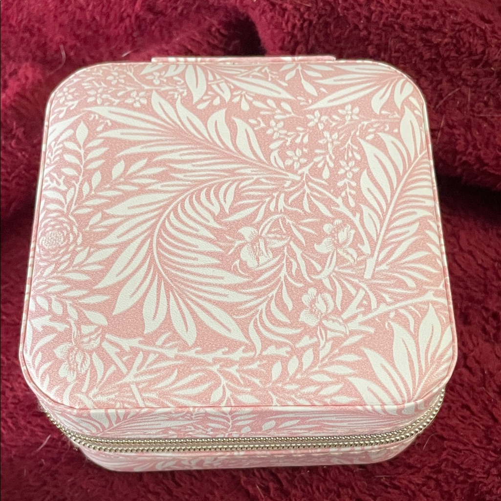 Bed Bath  Beyond Pink Floral Jewelry Box